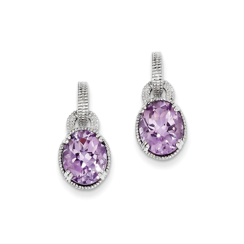 Jewelryweb Sterling Silver Pink Quartz Earrings