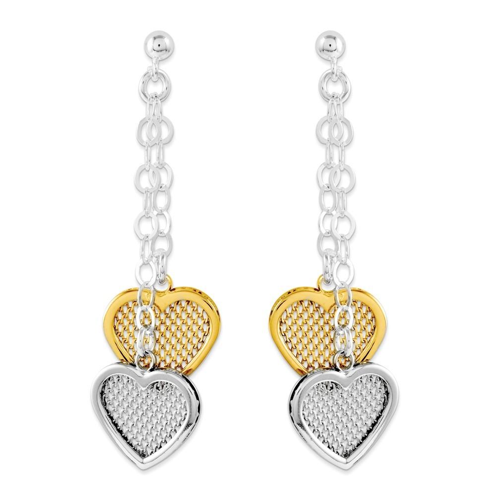 Jewelryweb Sterling Silver and Gold-Flashed Earrings