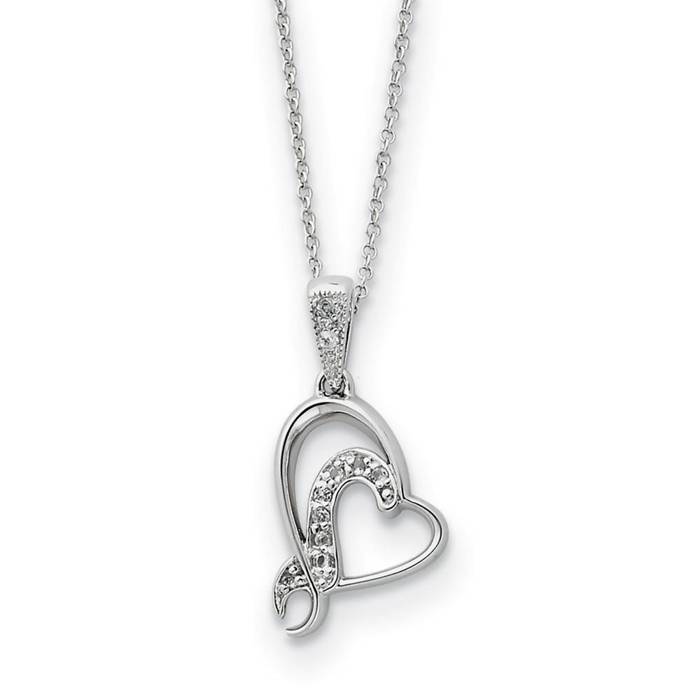 Jewelryweb Sterling Silver Cubic Zirconia Necklace - 18 Inch