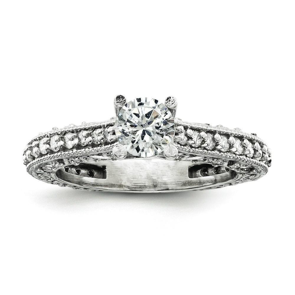 Jewelryweb 14k White Diamond Ring