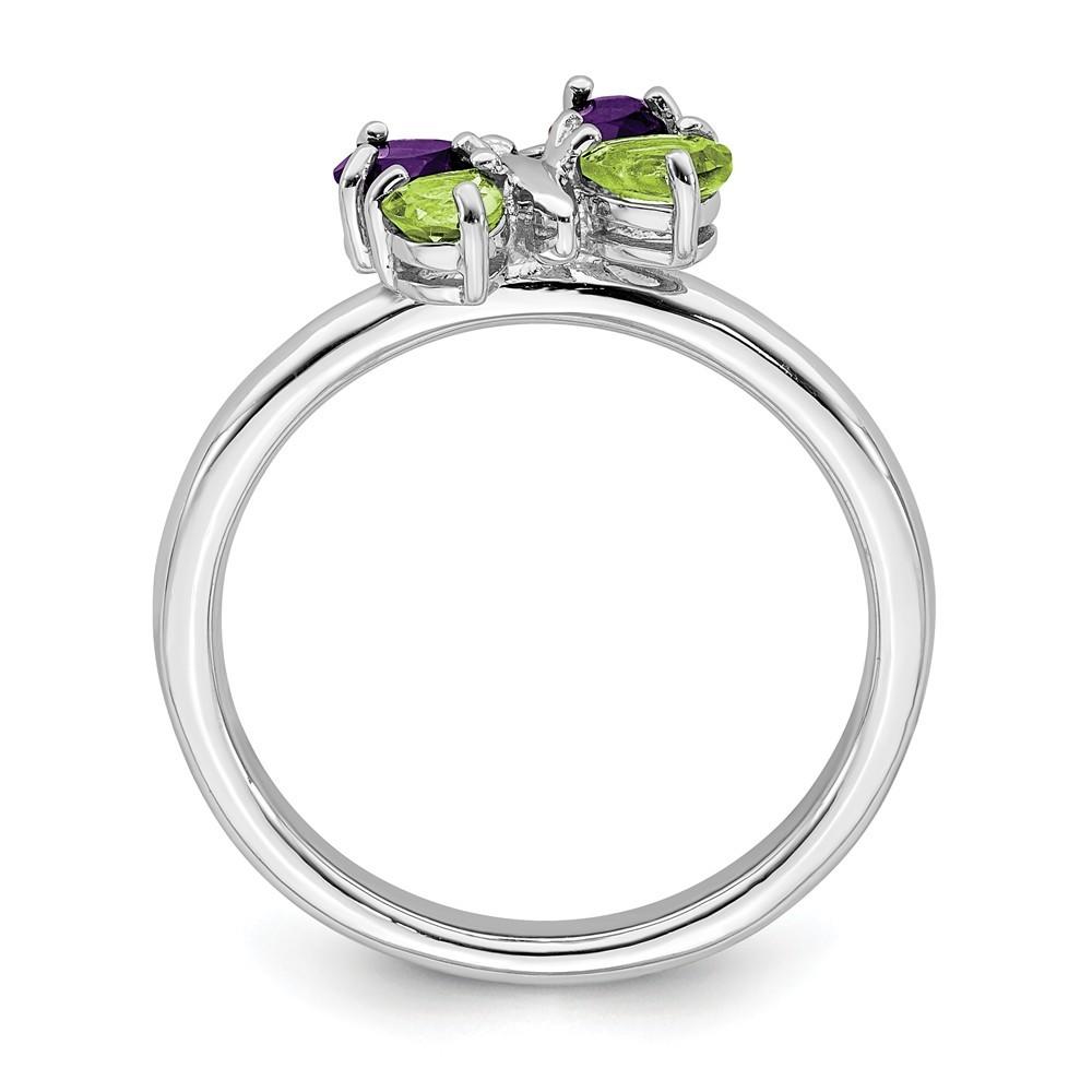 Jewelryweb Sterling Silver Stackable Expressions AM and PE Butterfly Ring - Size 7