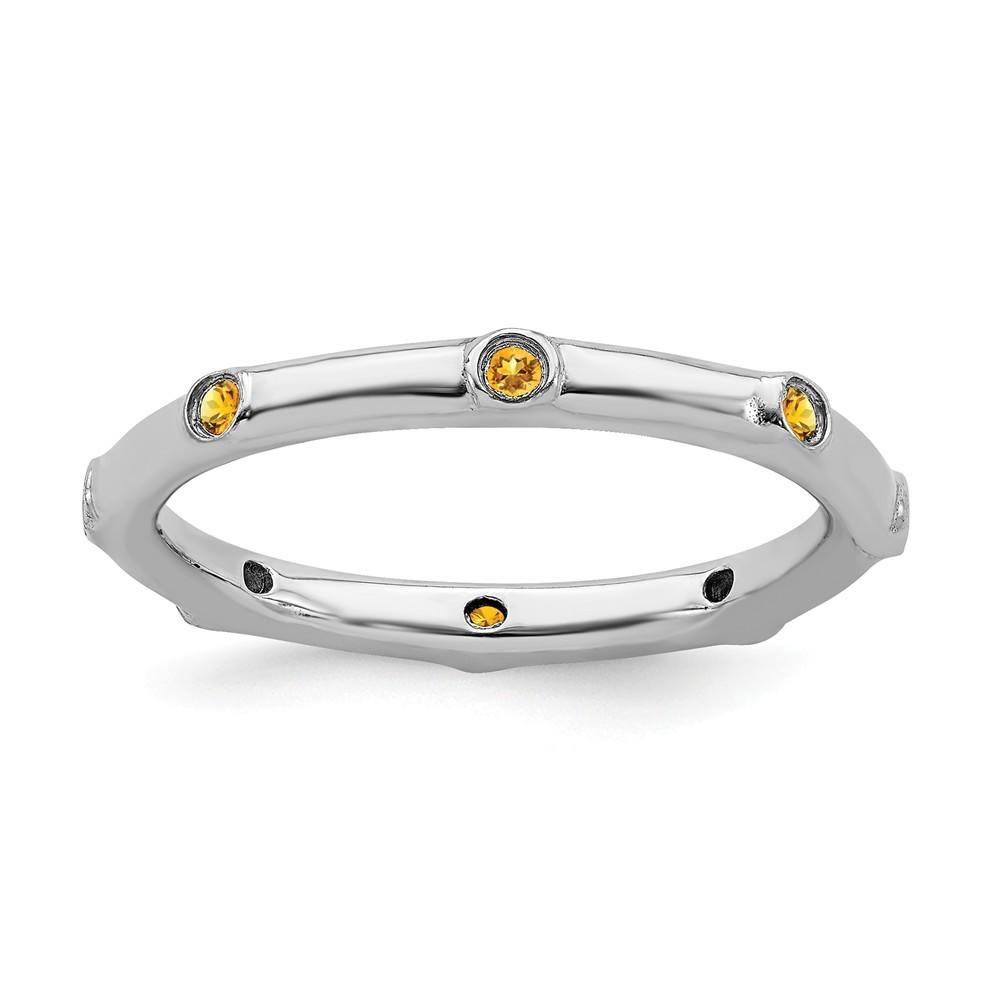 Jewelryweb Sterling Silver Stackable Expressions Citrine Ring - Size 5