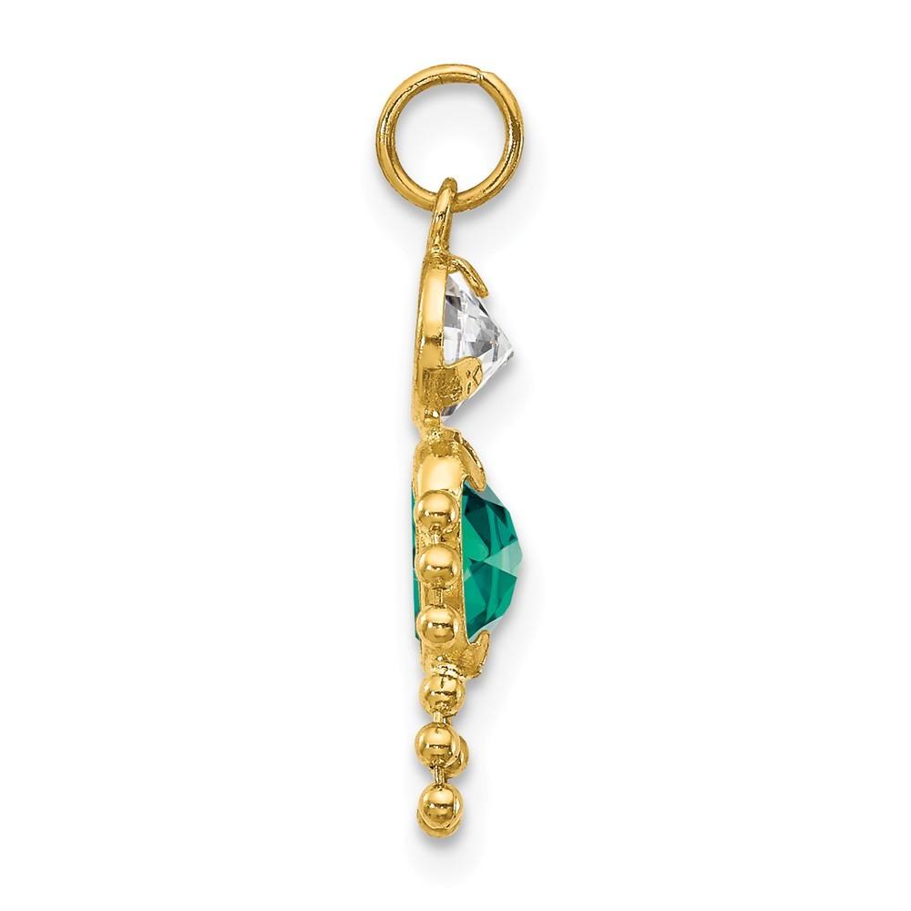 Jewelryweb 14k Yellow Gold May Boy Gemstone Charm - Measures 19x9mm Wide