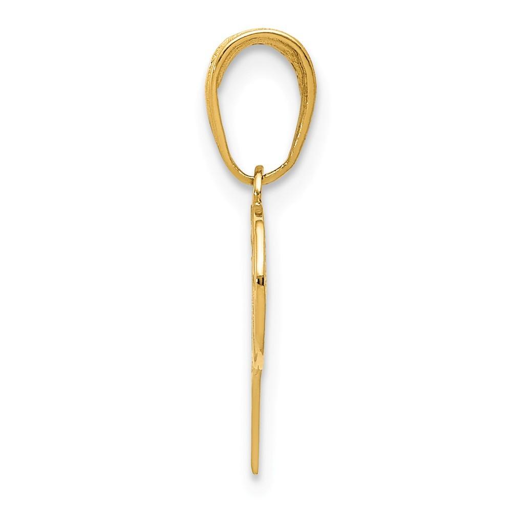 Jewelryweb 14k Yellow Gold Basketball Hoop and Ball Pendant - Measures 18.4x12.5mm