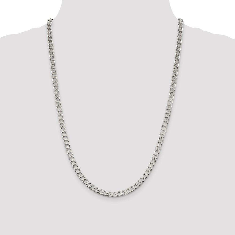 Jewelryweb Sterling Silver Polished 5.0mm Curb Chain - 18 Inch