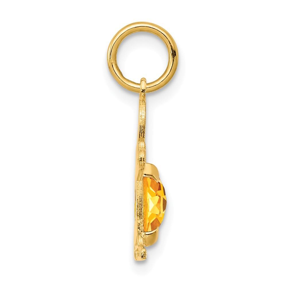 Jewelryweb 14k Yellow Gold Boy 6x4 Oval Citrine November Birthstone Pendant - Measures 21x12mm Wide