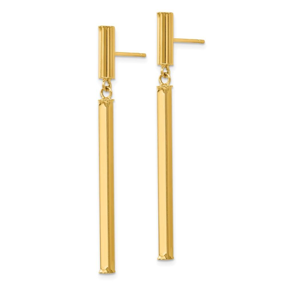 Jewelryweb 14k Yellow Gold Fancy Dangle Earrings - Measures 47x3mm Wide