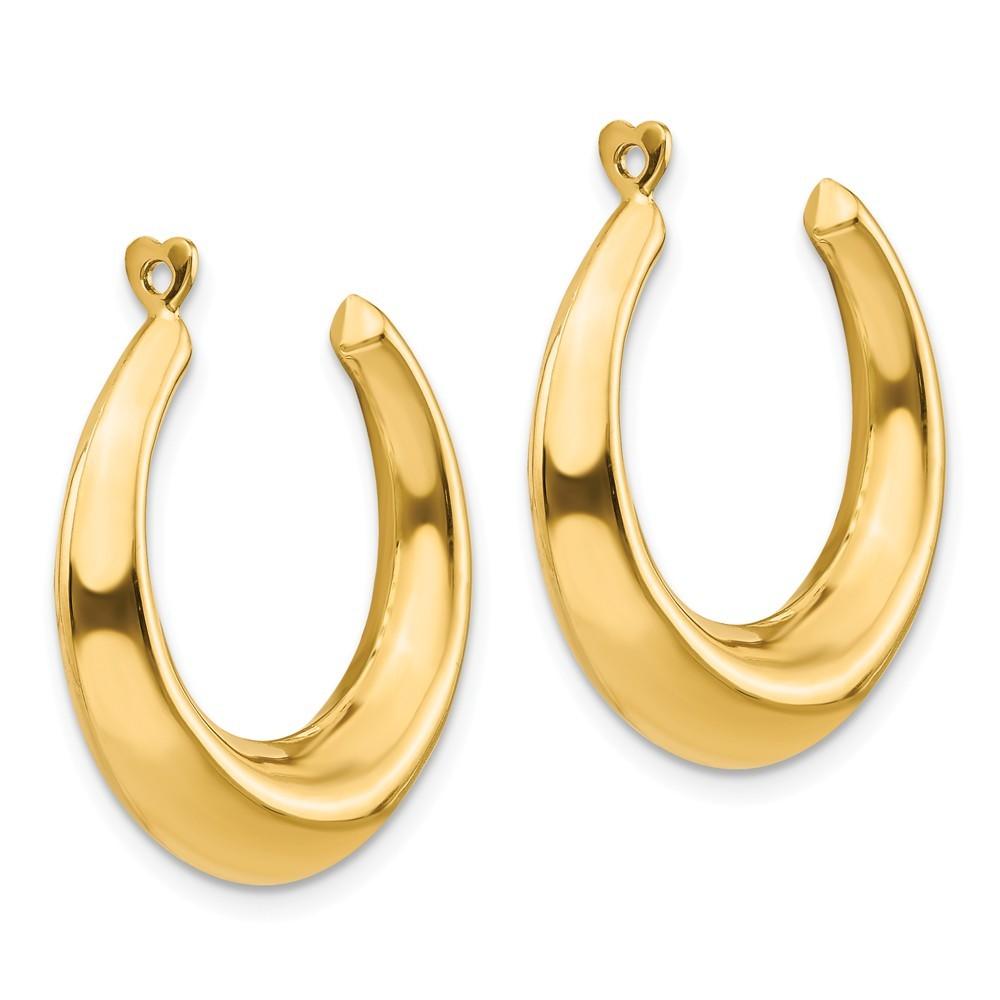 Jewelryweb 14k Yellow Gold Polished Hollow Hoop Earrings Jackets