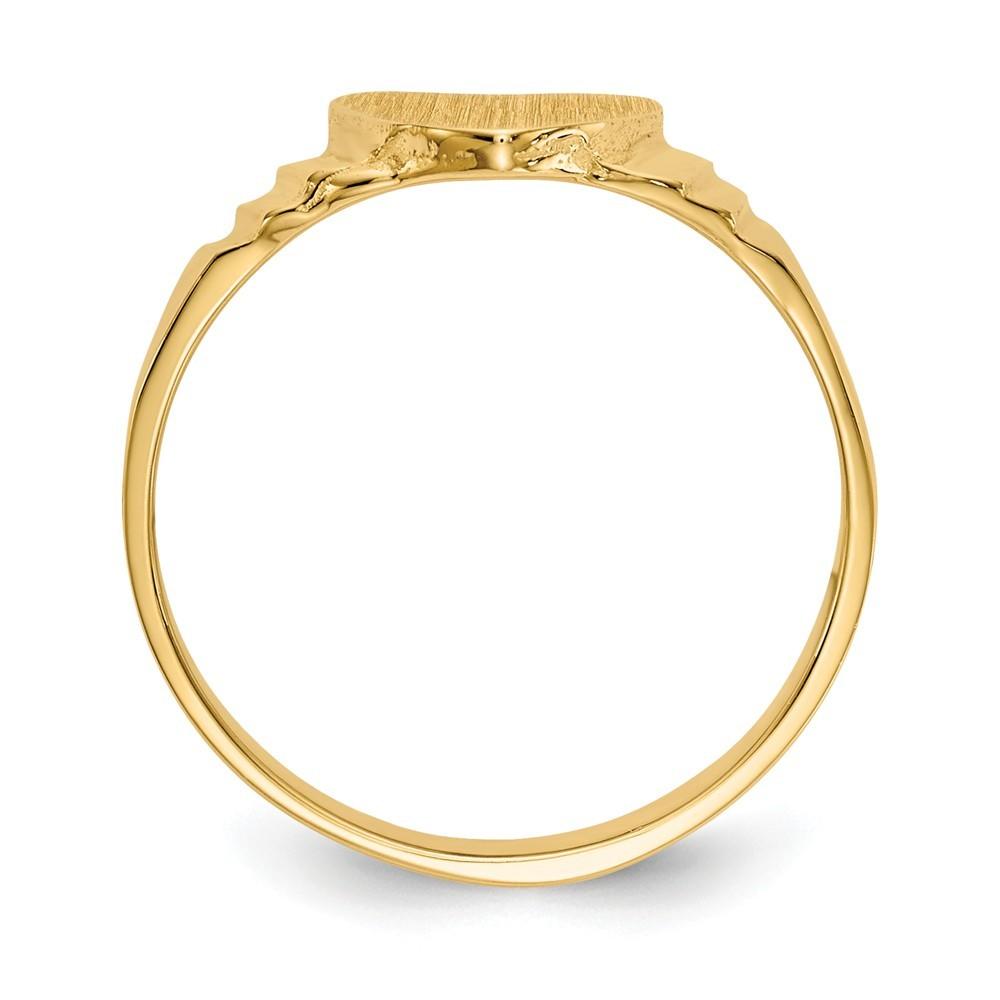 Jewelryweb 14k Yellow Gold Baby Heart Signet Ring - Size 3.50