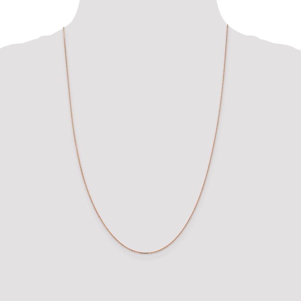 Jewelryweb 14k Rose Gold 1.0mm Cable Chain Necklace - 20 Inch