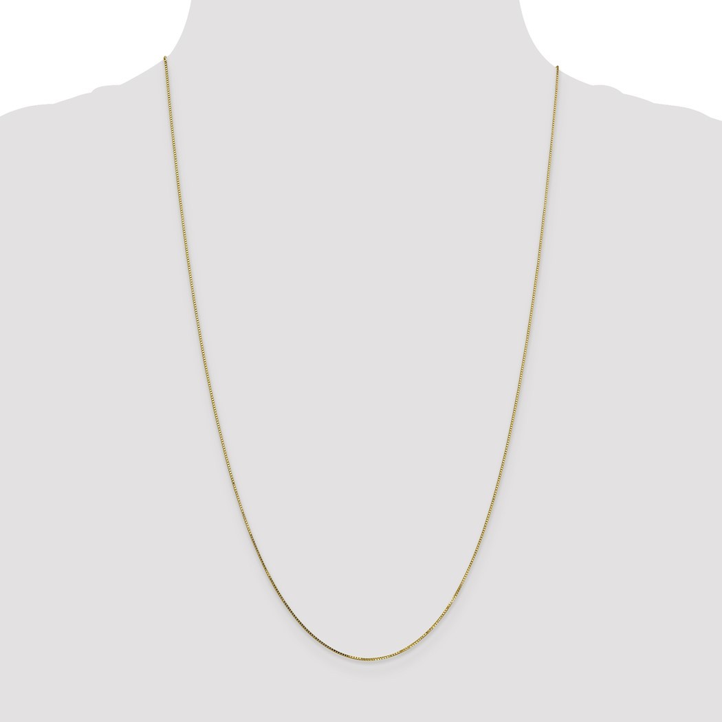 Jewelryweb 10k Yellow Gold Box Chain Necklace - 20 Inch - Measures 0.7mm Wide