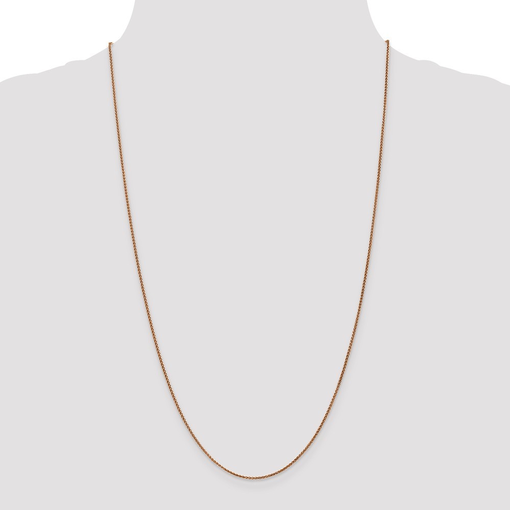 Jewelryweb 14k Rose Gold 1mm Spiga Chain - 20 Inch - Lobster Claw