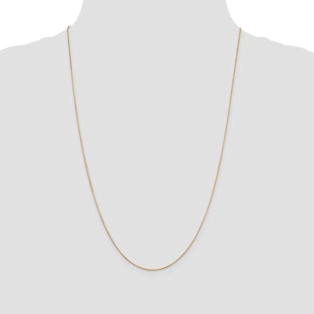 Jewelryweb 14k Yellow Gold .80mm Octagonal Snake Chain Necklace - 24 Inch - Lobster Claw