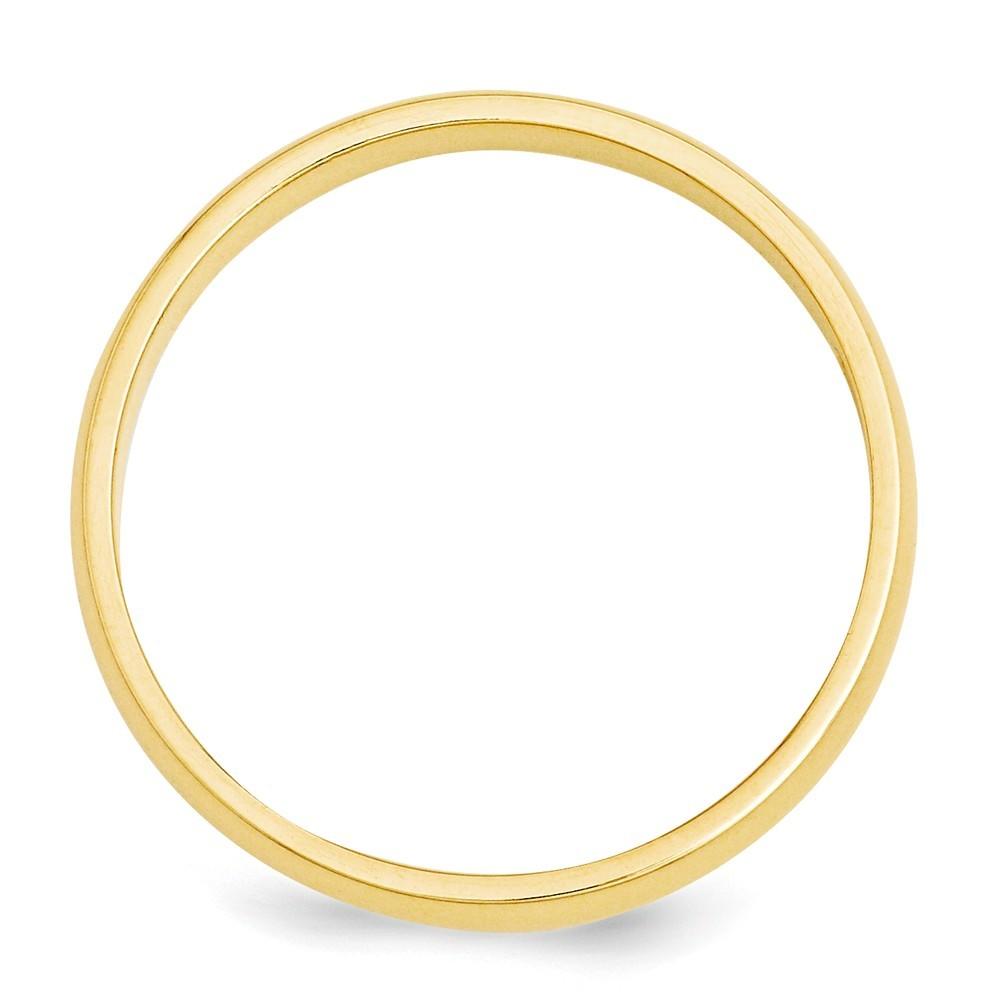 Jewelryweb 14k Yellow Gold 3mm Half-Round Wedding Band Ring - Size 5