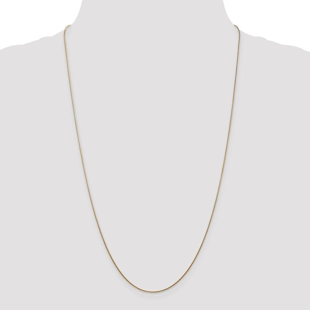 Jewelryweb 14k Yellow Gold .80mm Round Snake Chain Necklace - 14 Inch