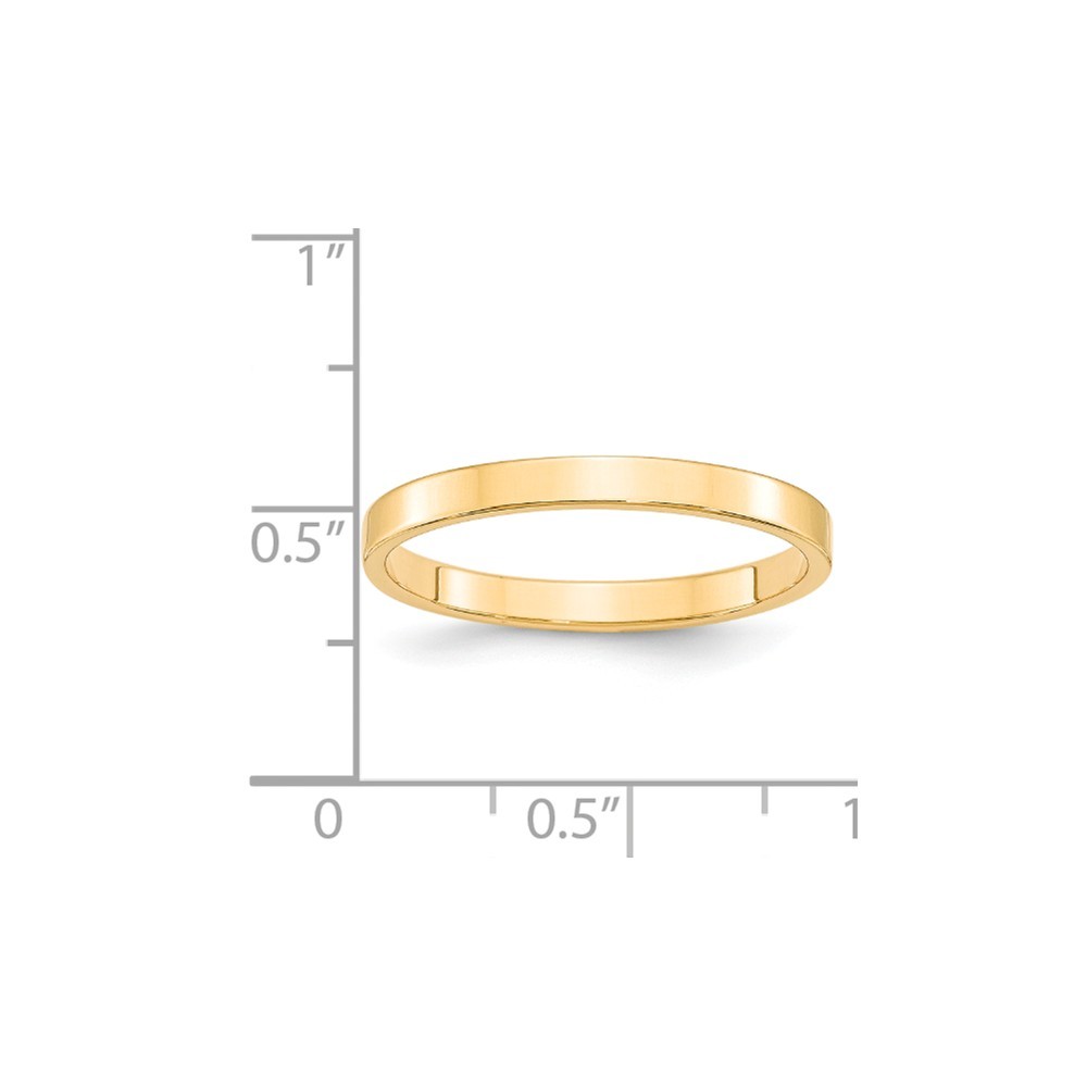 Jewelryweb 14k Yellow Gold 2.5mm Ltw Flat Band Size 12.5 Ring
