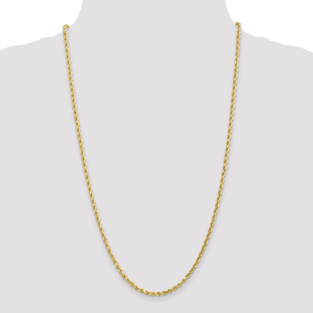 Jewelryweb 10k Yellow Gold Valu-plus 3.00mm Sparkle-Cut Chain Bracelet - 8 Inch