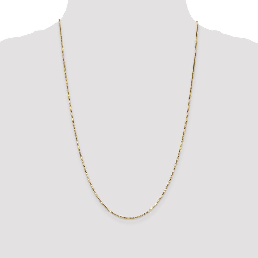 Jewelryweb 14k Yellow Gold 1.1mm Box Chain Necklace - 24 Inch - Lobster Claw