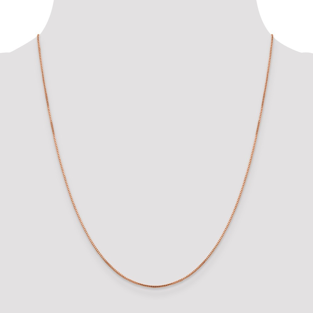 Jewelryweb 14k Rose Gold Oct. Sparkle Box Chain Necklace - 18 Inch - Measures 1mm Wide