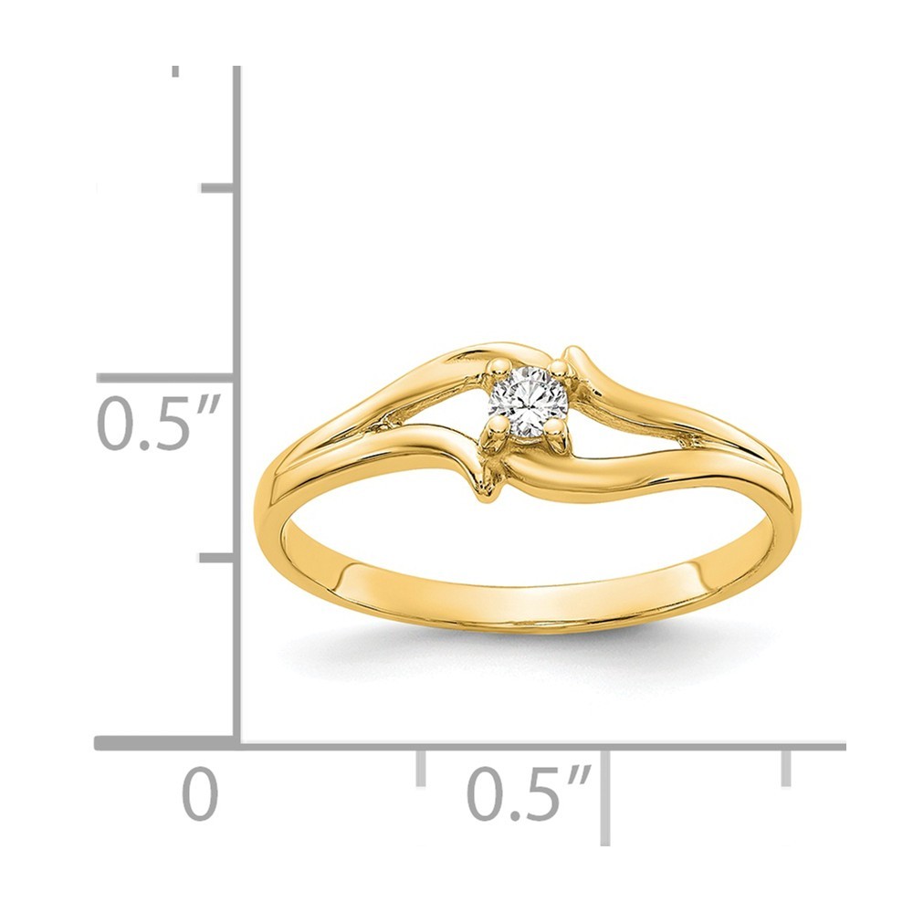 Jewelryweb 14k Yellow Gold Polished Diamond Ring - Size 6.00