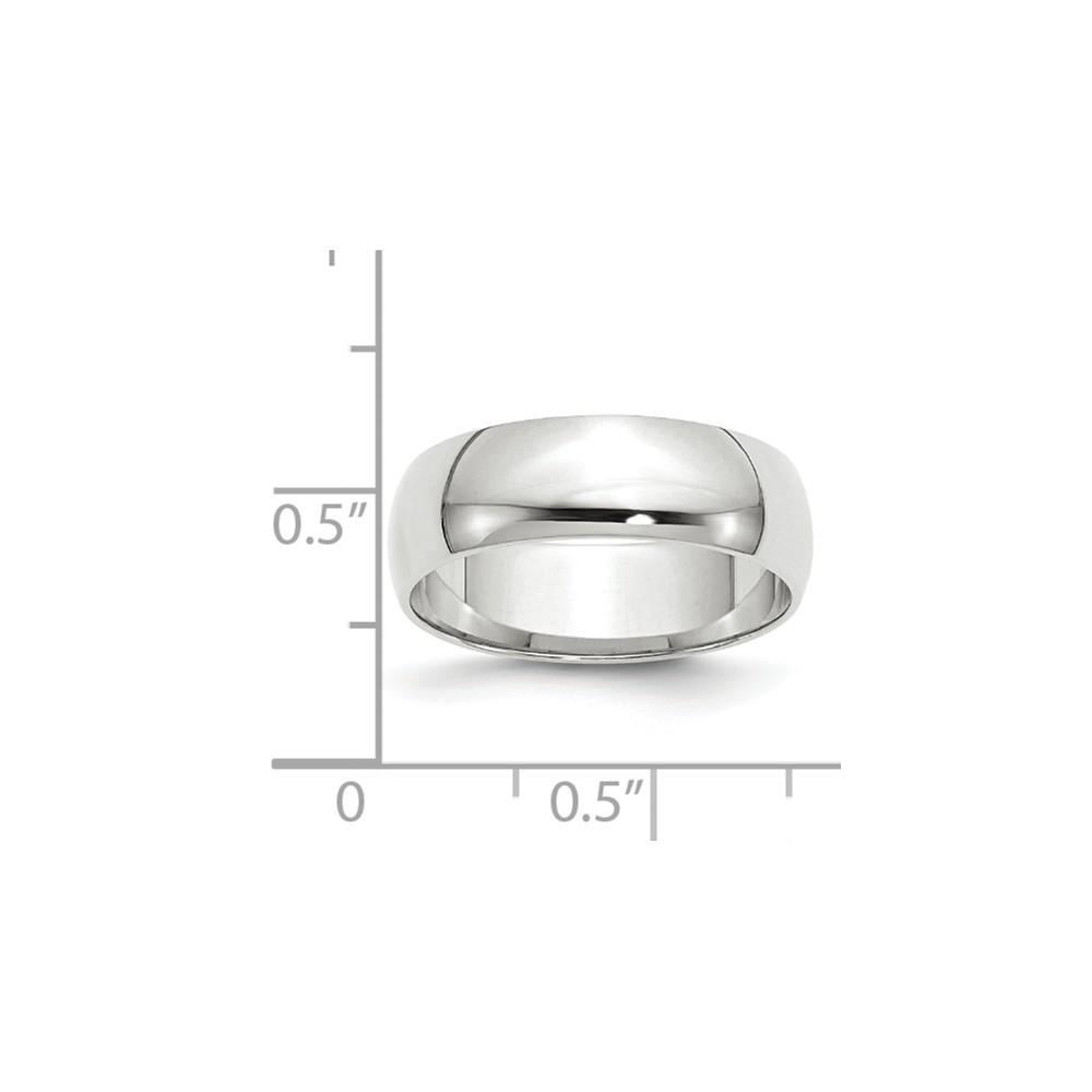 Jewelryweb 14k White Gold 6mm Ltw Half Round Band Size 5.5 Ring