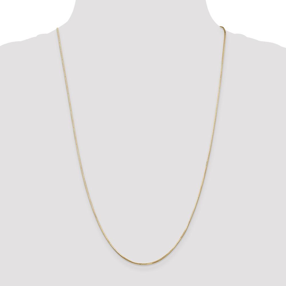 Jewelryweb 14k Yellow Gold 1.20mm Octagonal Snake Chain Necklace - 30 Inch - Lobster Claw