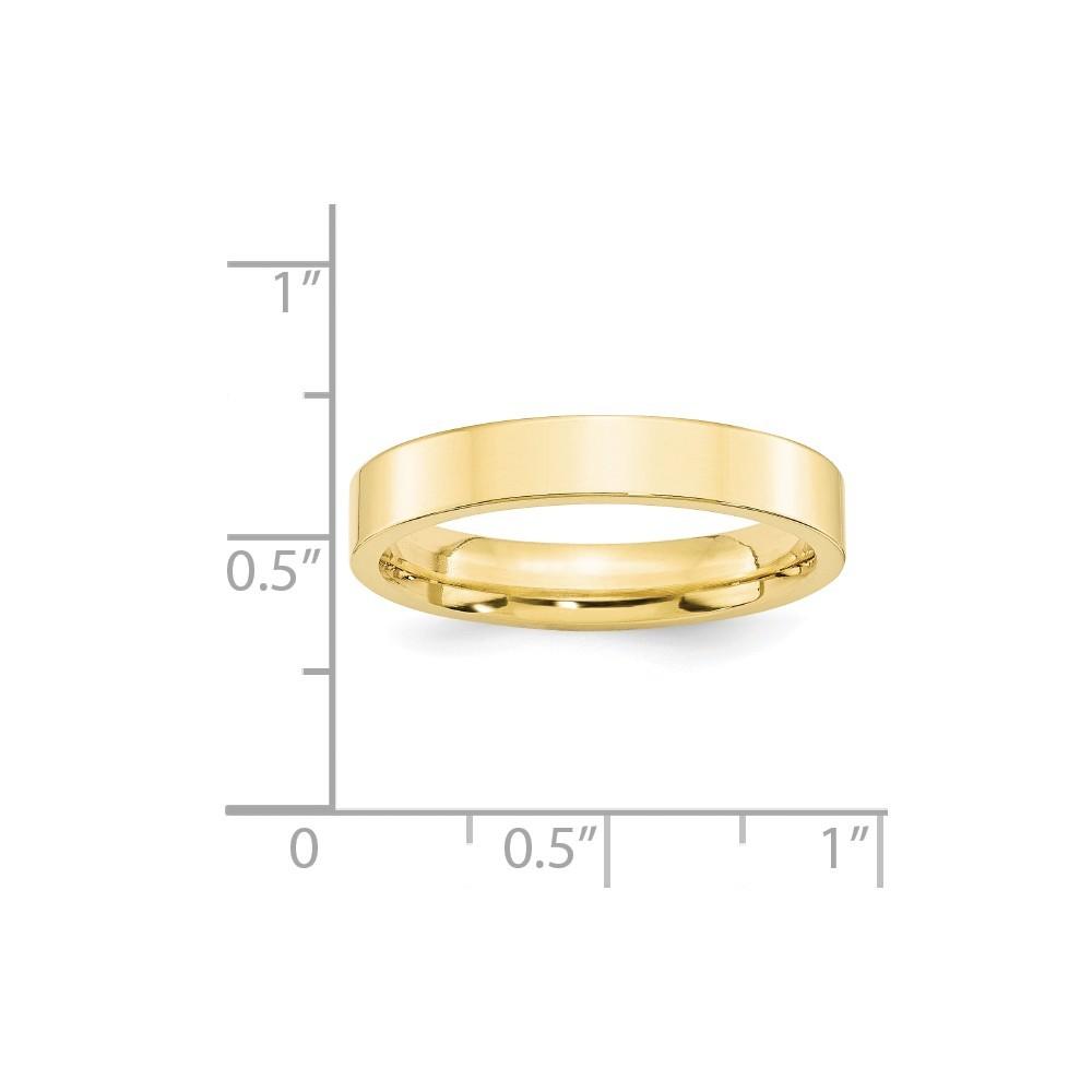 Jewelryweb 10k Yellow Gold 4mm Standard Flat Comfort Fit Band Size 5 Ring