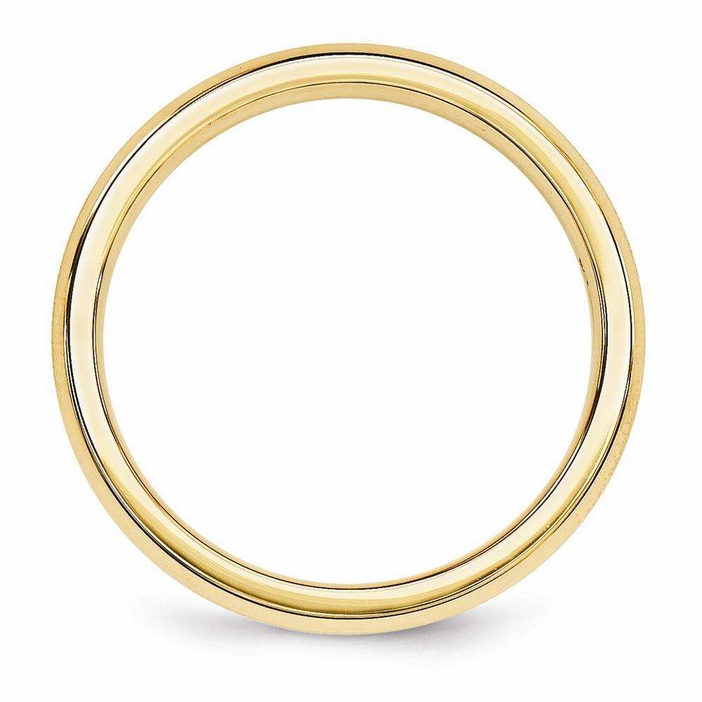 Jewelryweb 14k Yellow 5mm bevel edge wedding Band Ring - Size 6.5