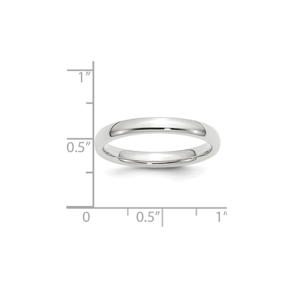 Jewelryweb 14k White Gold 3mm Standard Comfort Fit Band Size 12.5 Ring