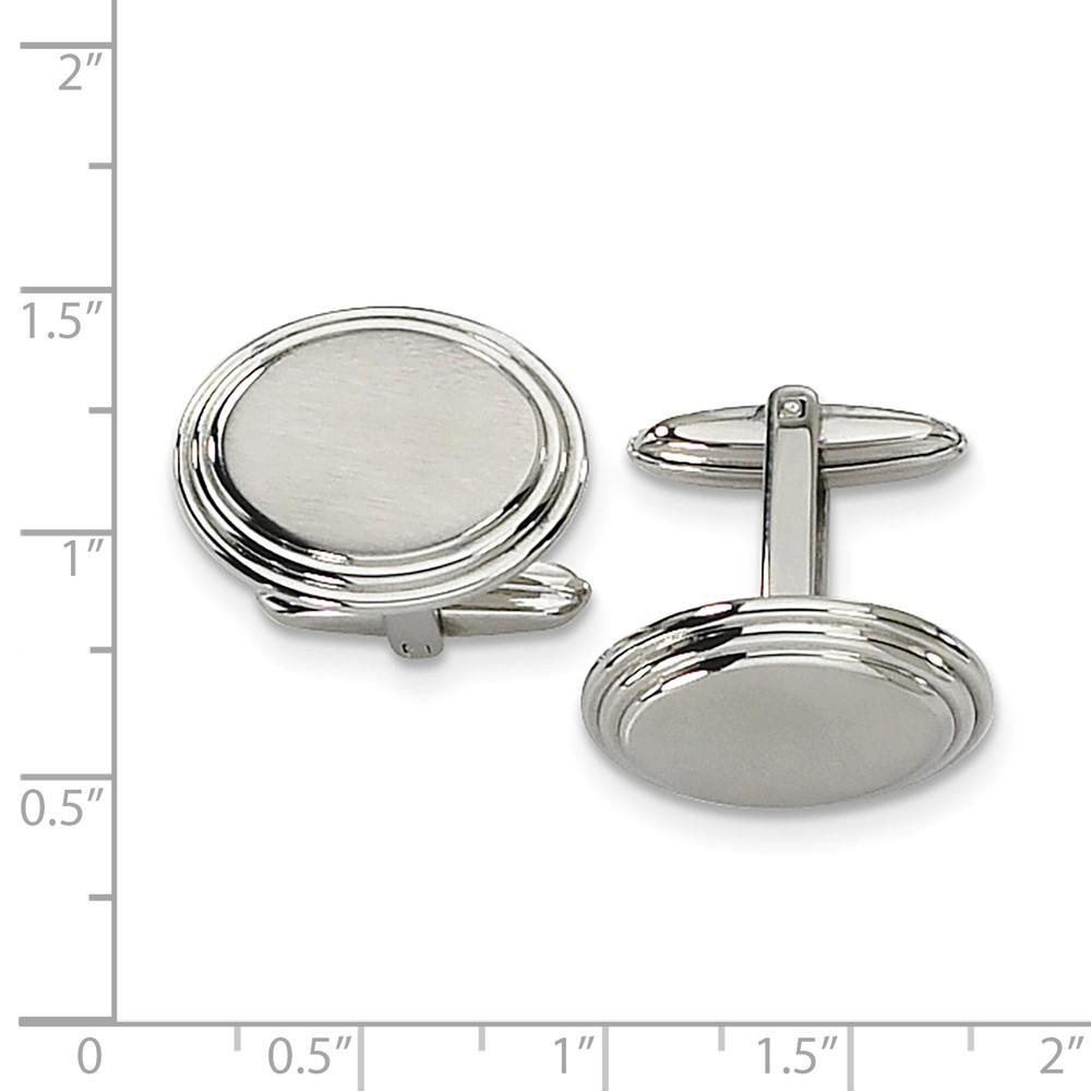 Jewelryweb Stainless Steel Cuff Links - Measures 15x21mm Wide