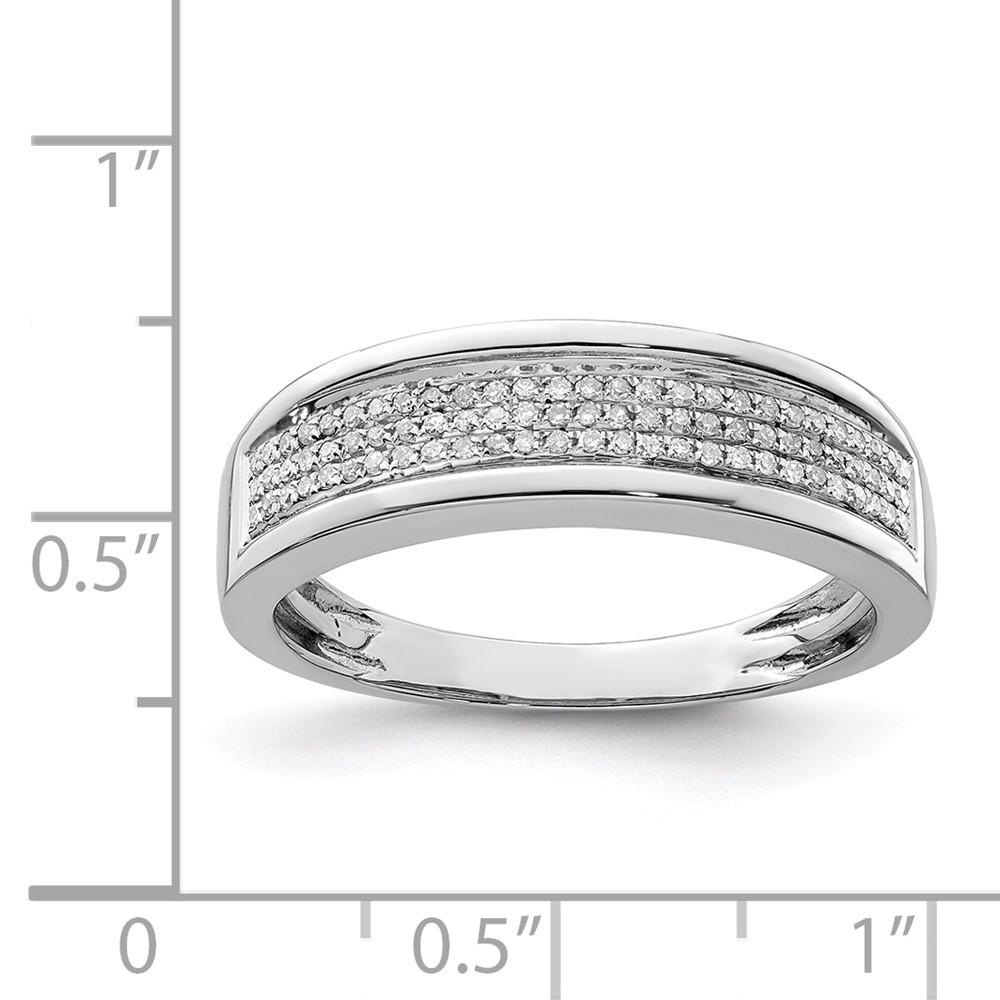 Jewelryweb Sterling Silver Diamond Mens Band Ring - Size 11