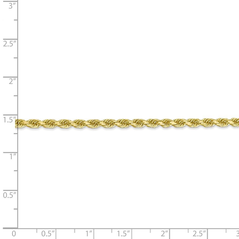 Jewelryweb 10k 3.2mm Sparkle-Cut Rope Chain Necklace - 26 Inch