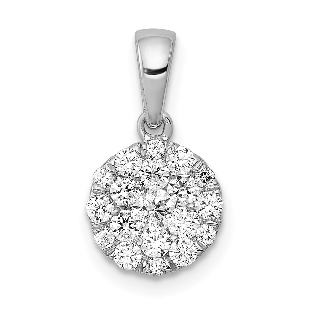 Jewelryweb 14k White Gold Diamond Pendant