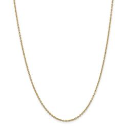 Jewelryweb 14k 2mm Cable Chain Necklace - 22 Inch