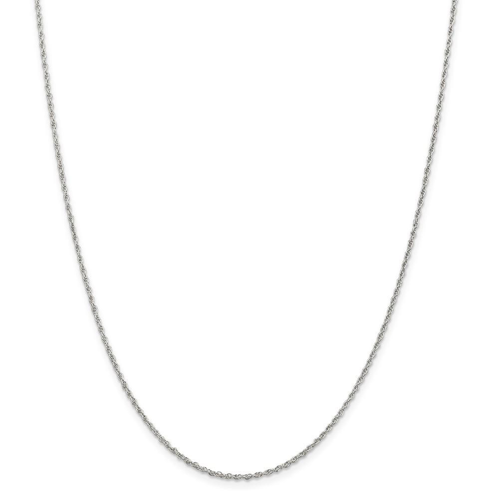 Jewelryweb Sterling Silver Rhodium-plated 1.6mm Loose Rope Chain Necklace - 16 Inch