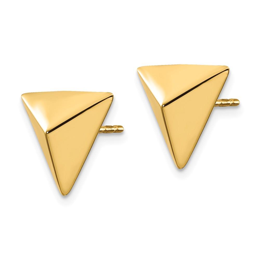 Jewelryweb 14k Polished Triangle Post Earrings - Measures 11.9x13.01mm Wide