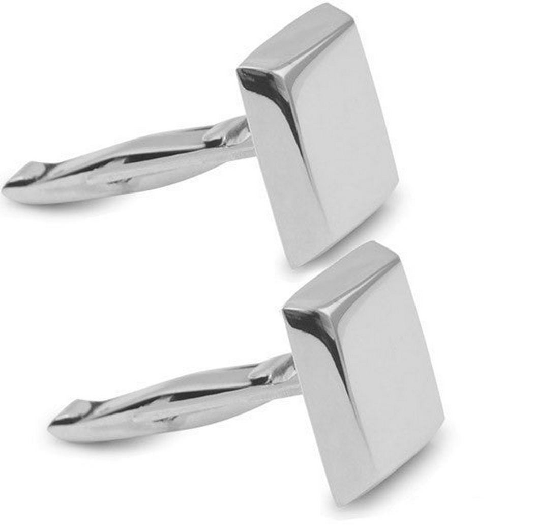Jewelryweb Engraveable Cuff Links 13.5mm Square Sterling Silver Engravable Cuff Links