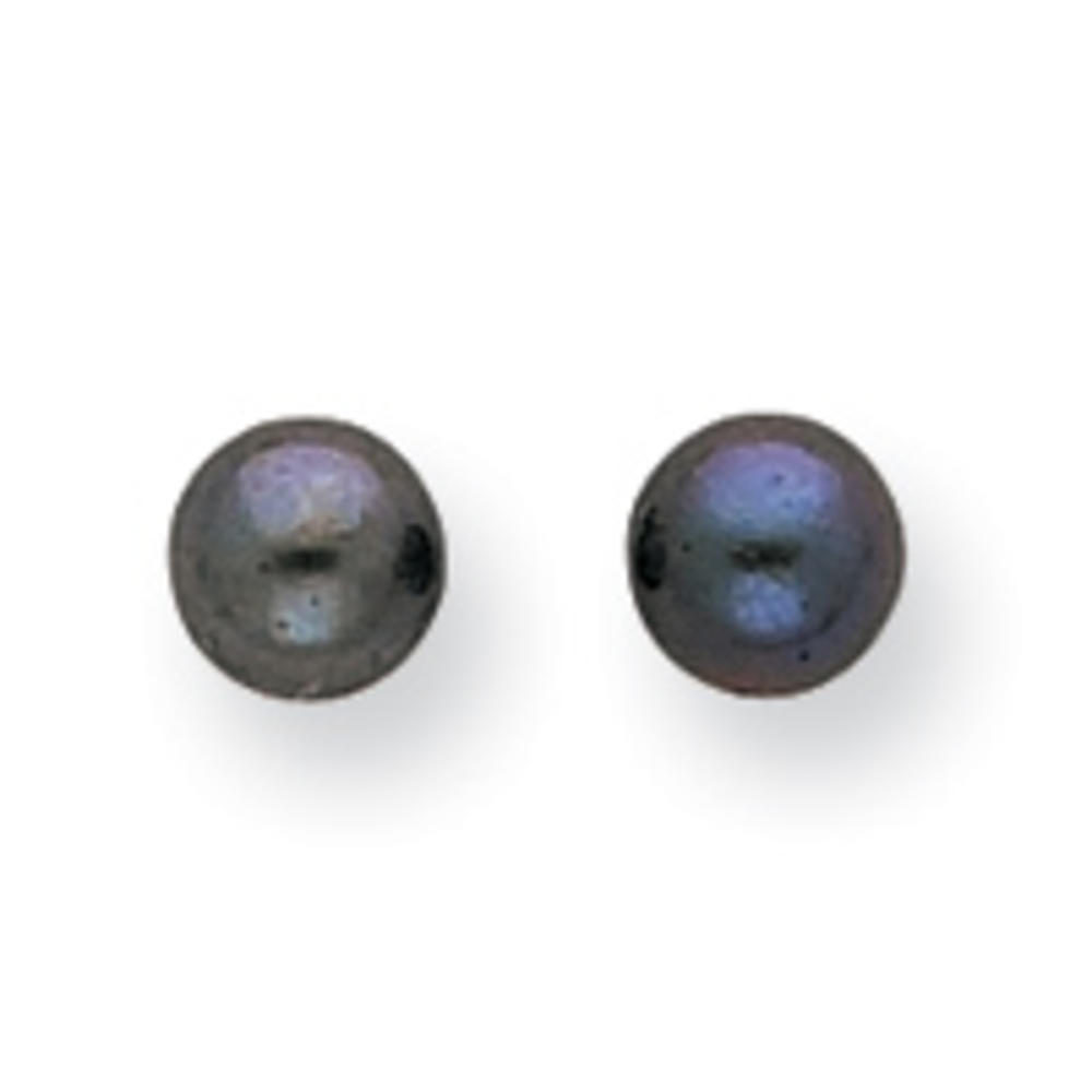 Jewelryweb 14k Black Freshwater Cultured Pearl Stud Earrings