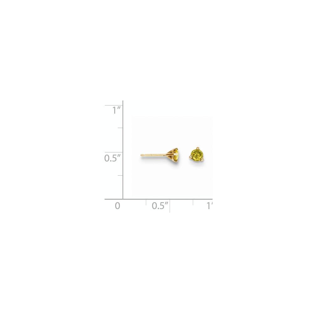 Jewelryweb 14k .33ct. Yellow Diamond Stud Earrings