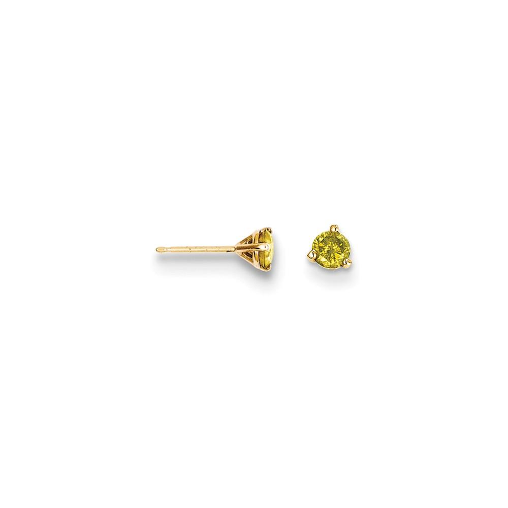 Jewelryweb 14k .33ct. Yellow Diamond Stud Earrings
