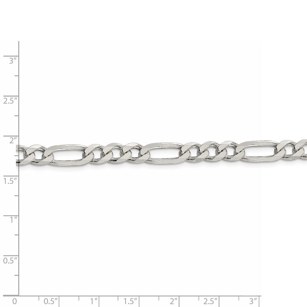 Jewelryweb Sterling Silver 6.5mm Figaro Chain Necklace - 36 Inch