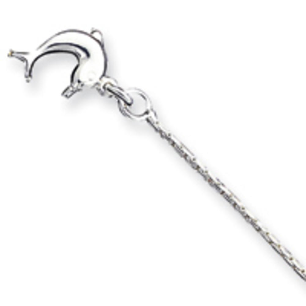 Jewelryweb Sterling Silver 10 Inch Hollow 3-Dimensional Dolphin Anklet - Spring Ring