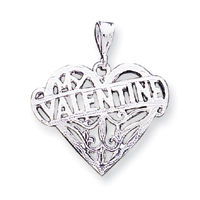 Jewelryweb Sterling Silver Valentine Heart Charm