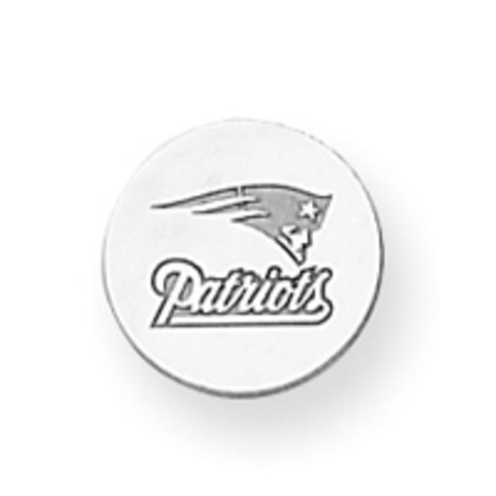 Jewelryweb Sterling Silver New England Patriots Disc Name Logo Tie-Tac
