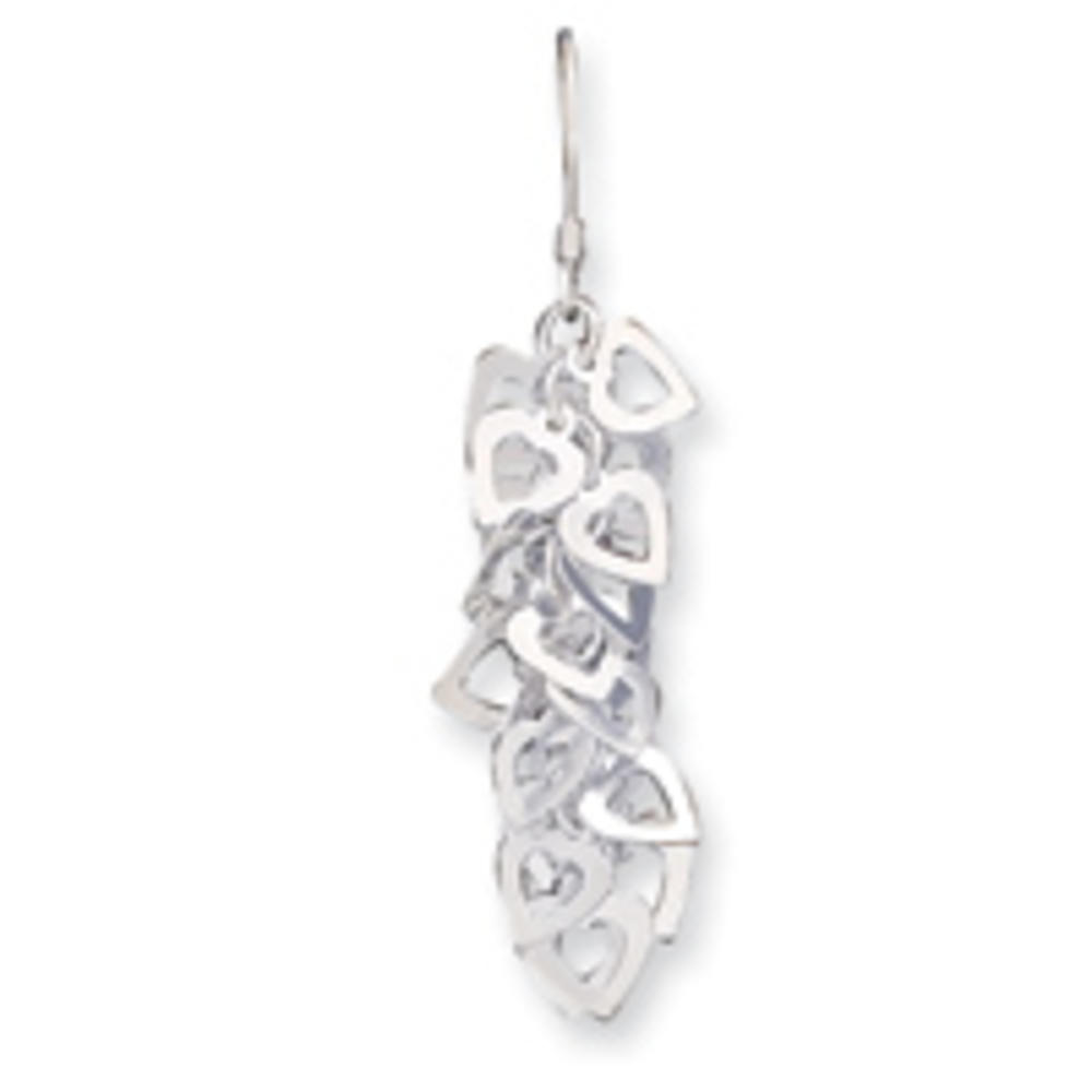 Jewelryweb Sterling Silver Heart Drop Dangle Earrings