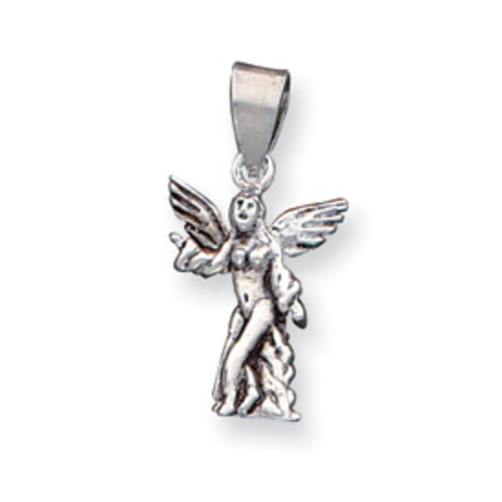Jewelryweb Sterling Silver Antique Angel Pendant