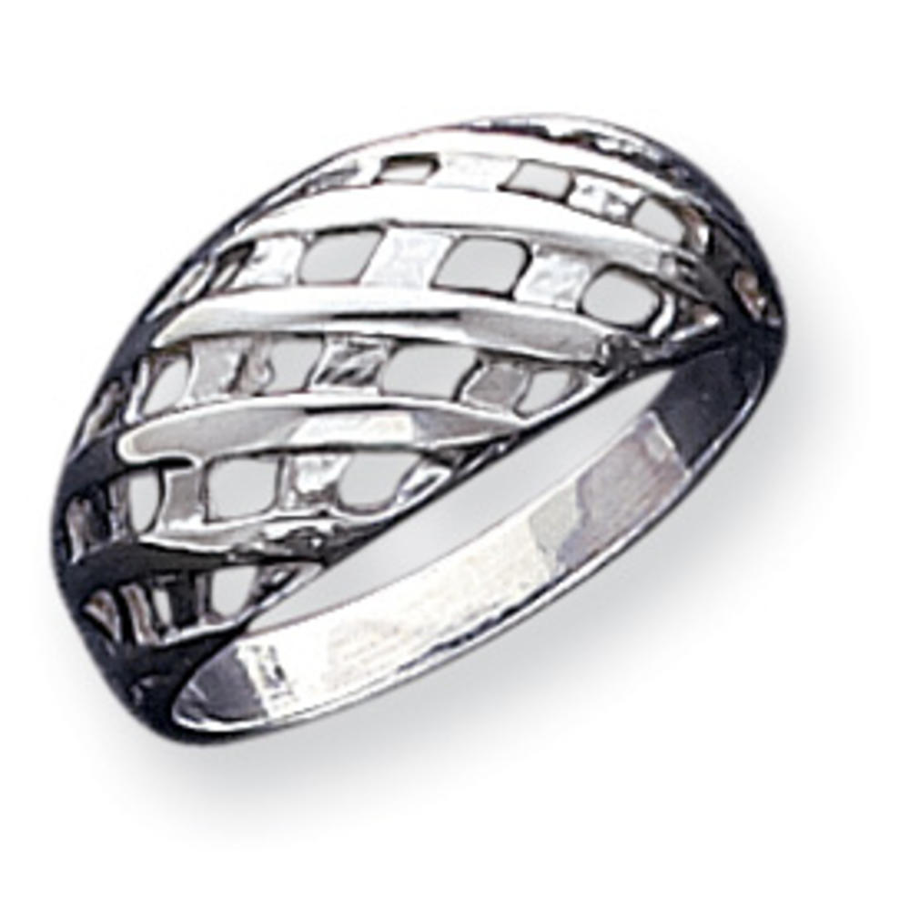 Jewelryweb Sterling Silver Fancy Lattice Ring - Size 6