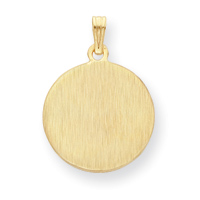 Jewelryweb 18in Gold-Flashed Med. Satin Rnd Eng-able Disc Necklace 18 In