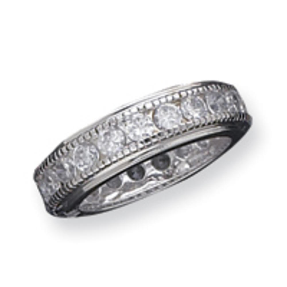 Jewelryweb Sterling Silver Cubic Zirconia Band Ring - Size 6