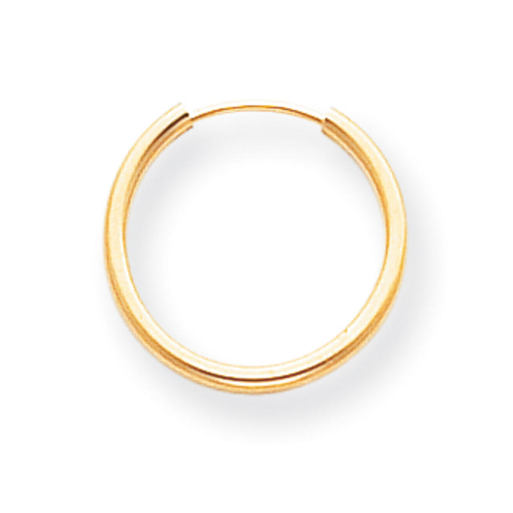 Jewelryweb 14k Endless Hoop Earrings - Measures 15x15mm